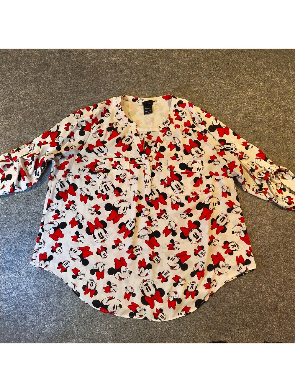 Disney Minnie Mouse All-Over Print Chiffon Blouse Plus Size 2